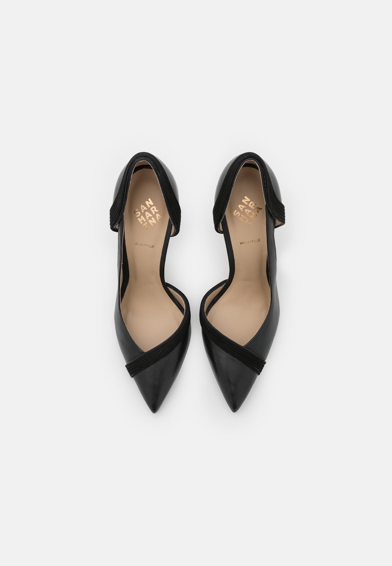 Escarpins San Marina Cuir Noir - Talons Aiguille 10 Cm - Taille 37 - Occasion Très Bon état