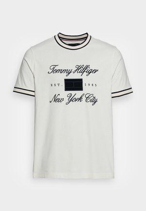 MIXED TYPE BIRDSEYE TEE - Printtipaita - ivory