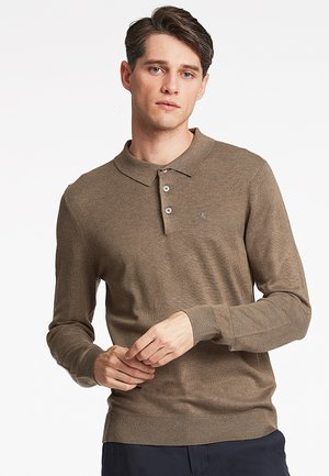 LONG SLEEVE  - Poloshirt - dk sand mel