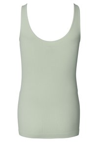 Lichtgroen geribbeld tanktop met een ronde halslijn en brede schouderbanden, met een aansluitende vorm en een gladde, rekbare textuur.