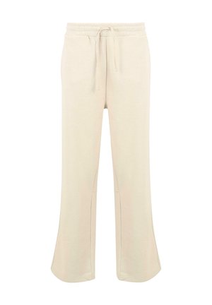 Beige sweatpants med snøre i livet, flared benåbninger og sidelir. Fremstillet af blødt, glat stof med en afslappet pasform.