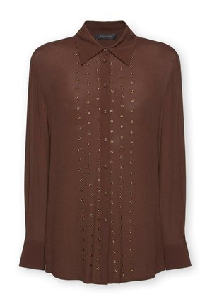 Elena Mirò, CAMICIA CON STRASS - Blusa - marrone