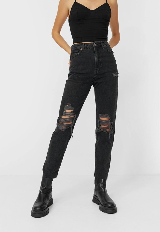 MIT SCHLITZEN  - Jeans Slim Fit - black