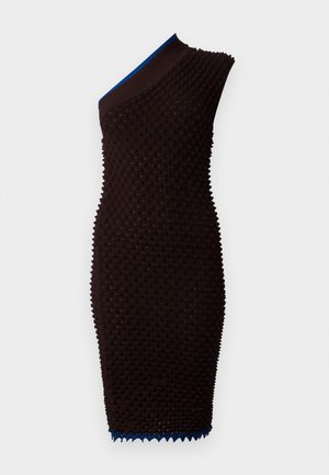 SLANT DRESS - Cocktail dress / Party dress - brown/electric blue