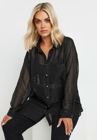 Yours Clothing SHEER TEXTURED - Blusa - black