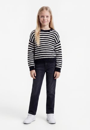 ONLY GIRLS KOGNEWPIUMO PULLOVER - Striktrøje - black/egret