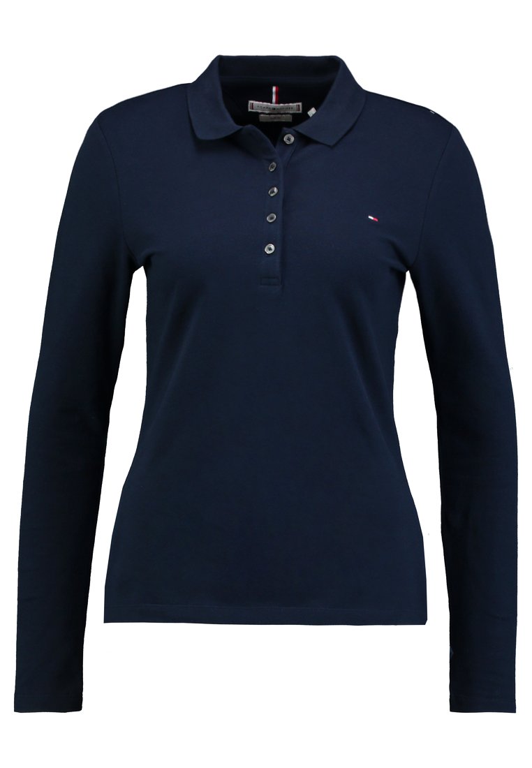 Tommy Hilfiger HERITAGE LONG SLEEVE SLIM - Poloshirt - midnight/donkerblauw  - Zalando.nl