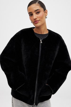 BONDED TEDDY  - Ľahká bunda - black