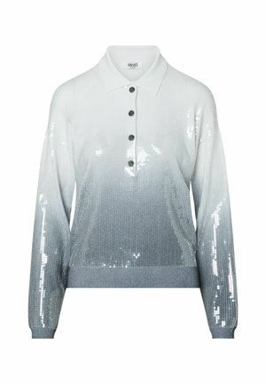 LIU JO, LIU JO GRADIENT POLO WITH SEQUINS - T-shirt à manches longues - grey