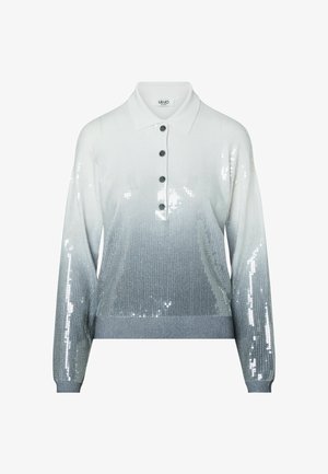 LIU JO, LIU JO GRADIENT POLO WITH SEQUINS - T-shirt à manches longues - grey