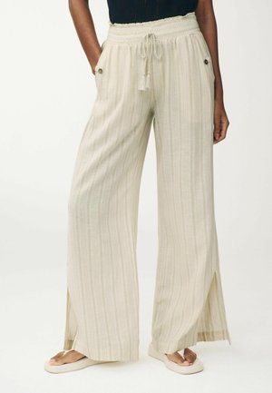SHIRRED WAIST   - REGULAR FIT - Tygbyxor - neutral