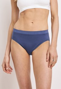 Navyblå bikini underdel i bomullsblandning med en slät midjeresår och bekväm passform, med rena linjer och minimala sömnadsdetaljer.