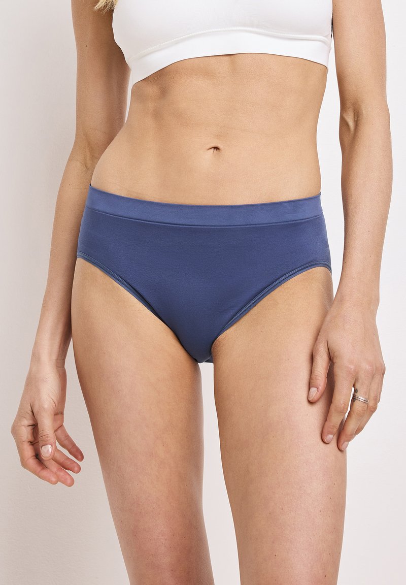 Navyblå bikini underdel i bomullsblandning med en slät midjeresår och bekväm passform, med rena linjer och minimala sömnadsdetaljer.