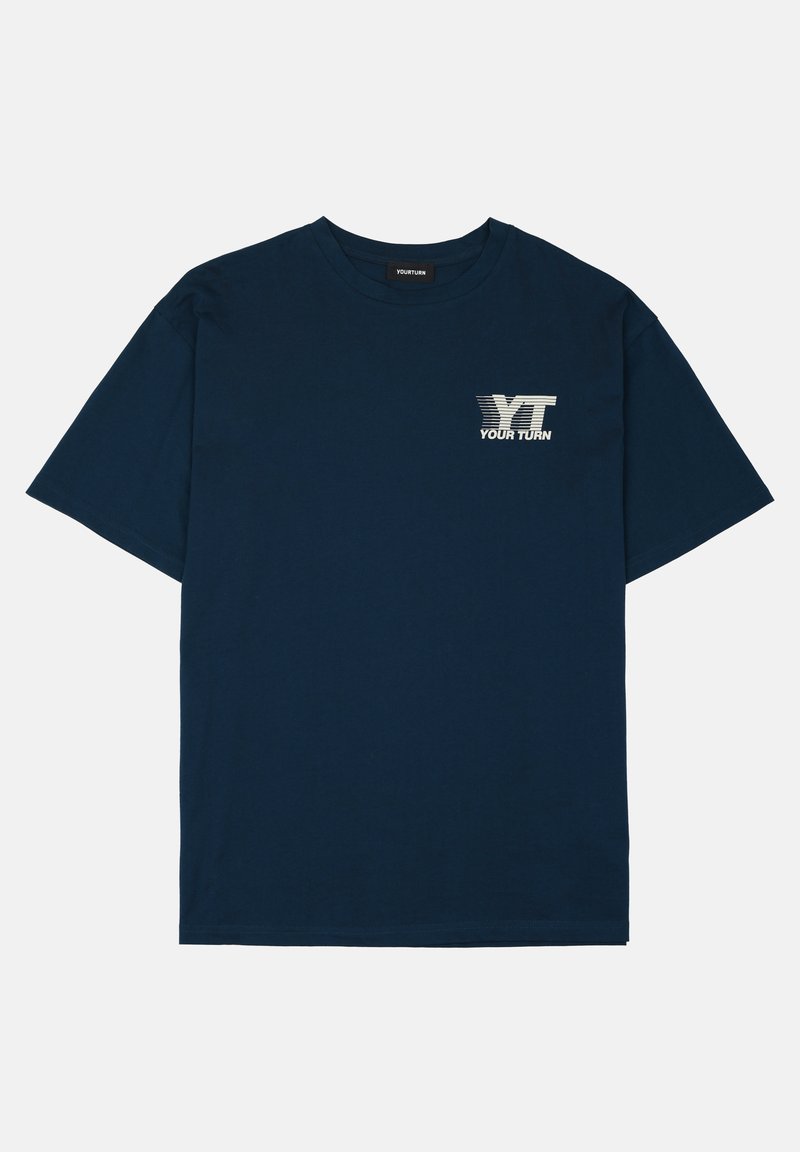YOURTURN T-shirt print donkerblauw YOURTURN T-shirt print donkerblauw