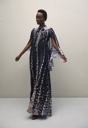 Erdem LONG SLEEVE CAPE EFFECT GOWN BOW NECK DETAIL - Oblečenie na špeciálnu príležitosť - black/multi