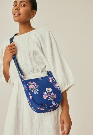 MINI MESSENGER - Olkalaukku - navy floral bunches