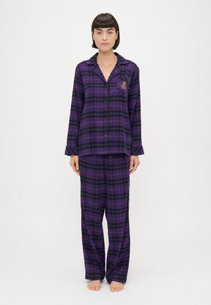 NOTCH COLLAR LONG PAJAMA - Komplet pidžame - purple