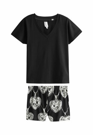SET   - Pižamos komplektas - black white heart