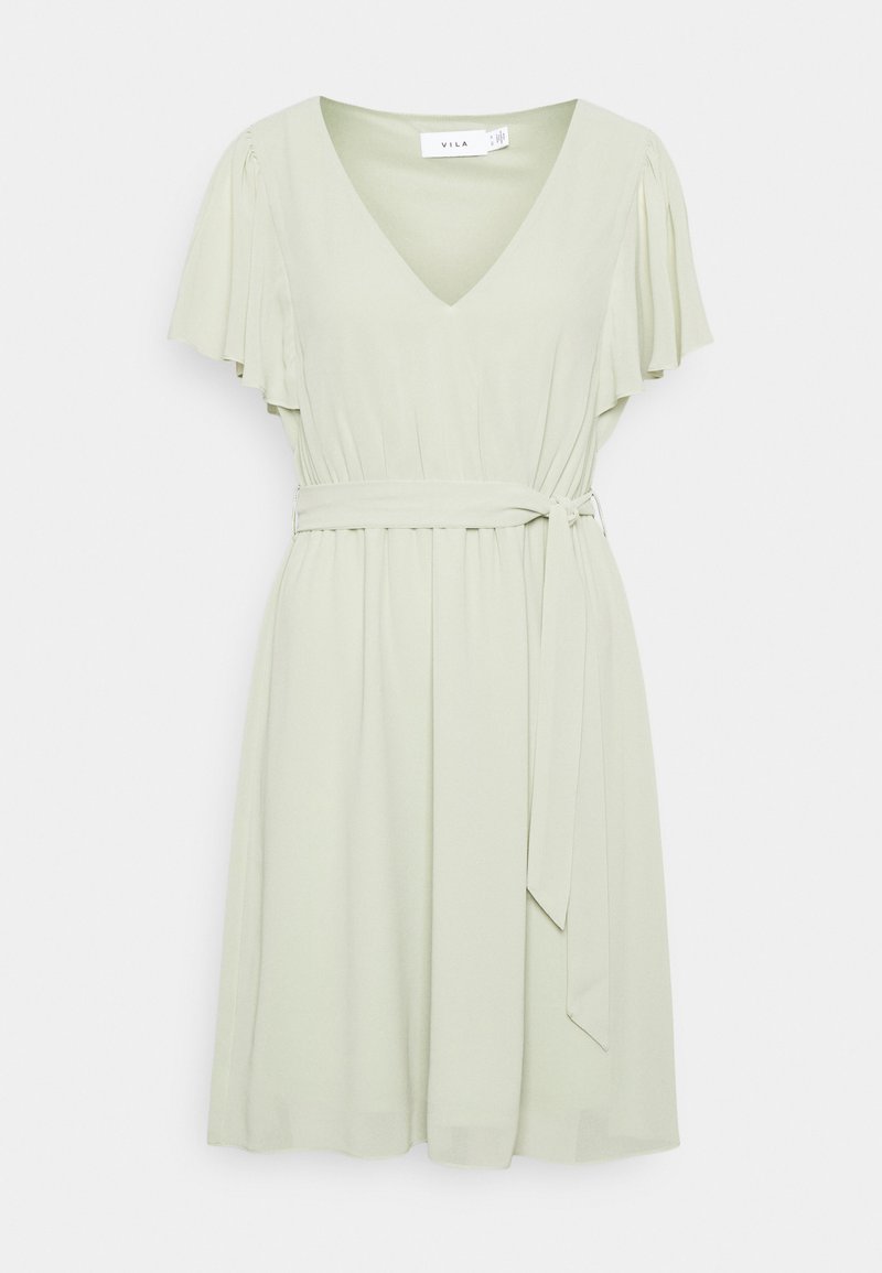 VILA VIMICADA V NECK SHORT DRESS - Vestido de cocktail / Vestido de festa - desert sage
