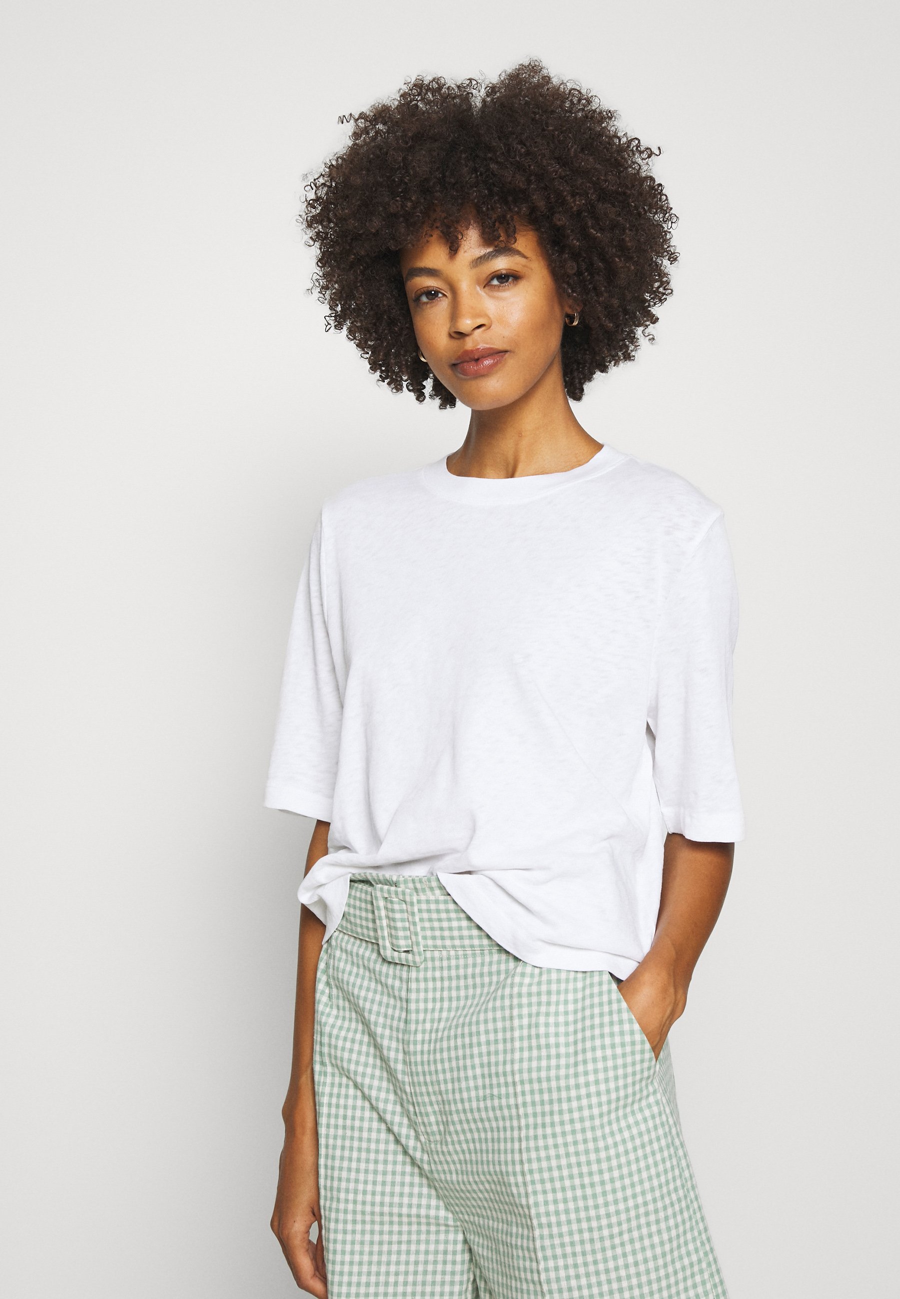 Opus Daily A T-Shirt Donna – Canottiera In Cotone Con Elastan, Scollo A U, Senza Maniche