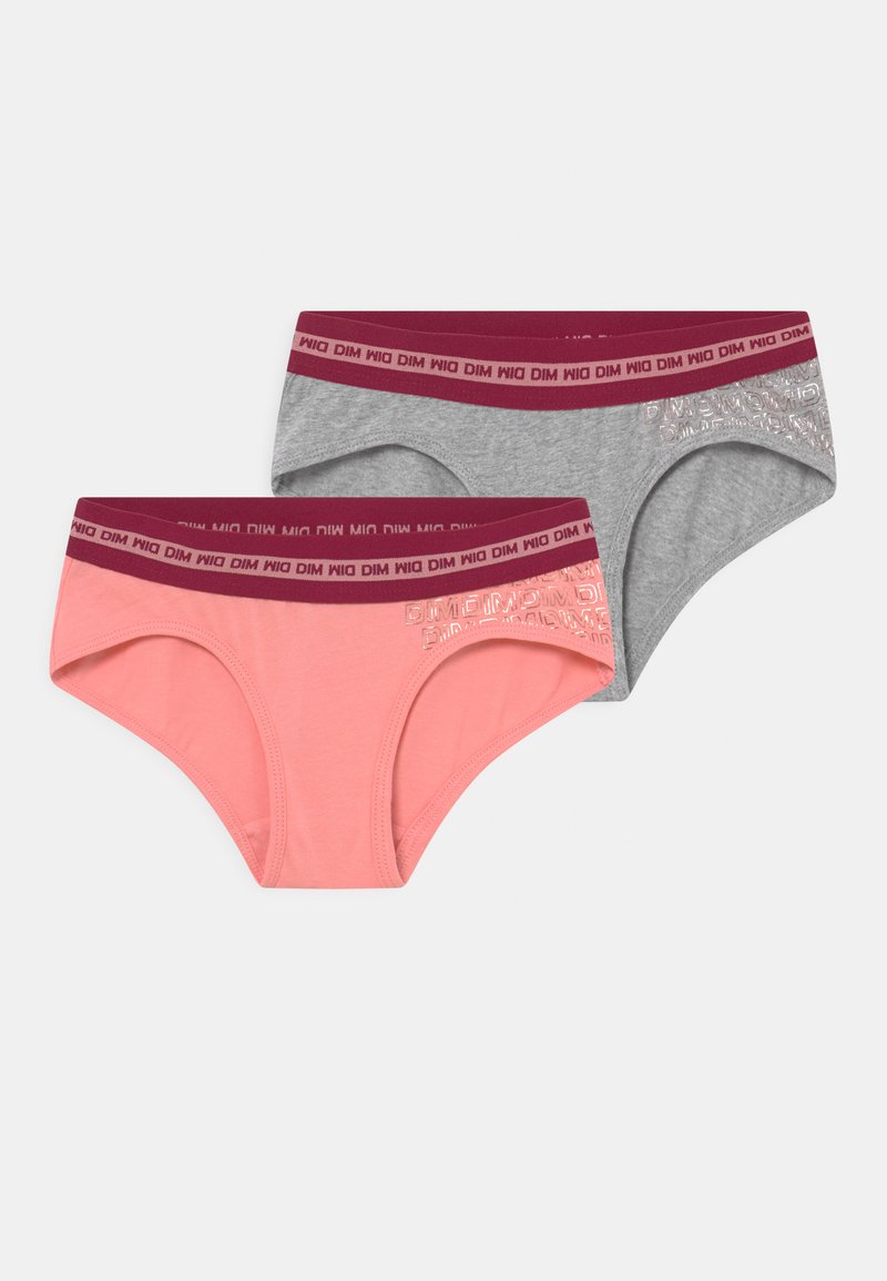 Kinder Wäsche | DIM SHORTY 2 PACK Slip rose corail/gris chiné bordeaux/rosa - XT20719 Kinder Wäsche | DIM SHORTY 2 PACK Slip rose corail/gris chiné bordeaux/rosa - XT20719