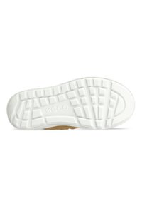 Vit gummiskosula med djupa mönster, ECCO-logotyp och storlek "28" präglat i mitten.