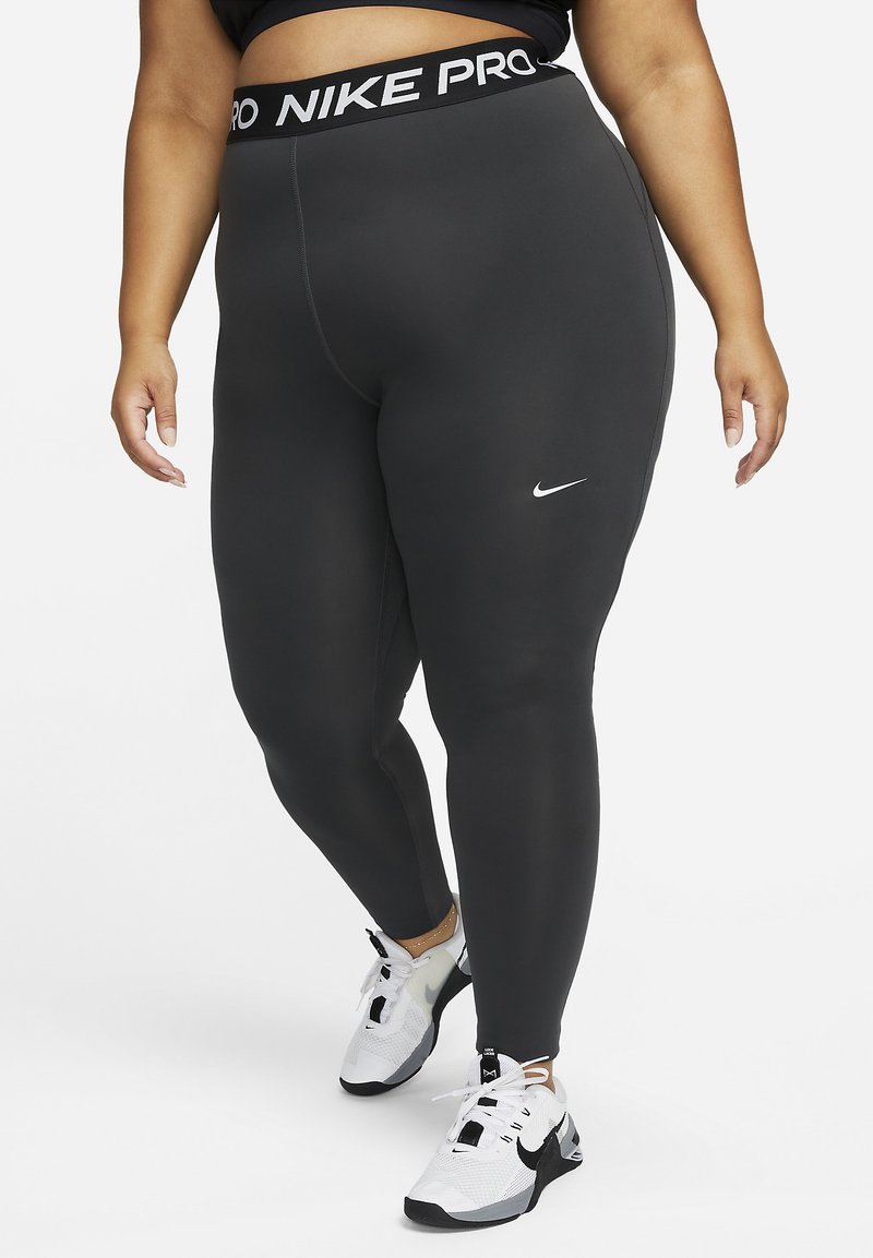 Nike Performance PLUS - Leggings - dk smoke grey/black/white/grey ...