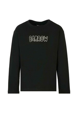 Zwart langemouwen t-shirt van katoen, met witte tekst "BARROW" op de voorkant in een speelse letterstijl. Klassieke ronde halslijn en een losse pasvorm.