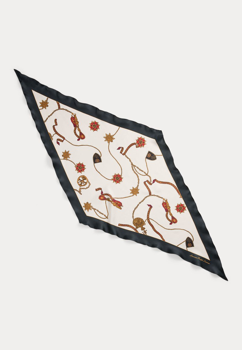 Lauren Ralph Lauren PRINT SILK TWILL DIAMOND SCARF - Selyemkendő - cream