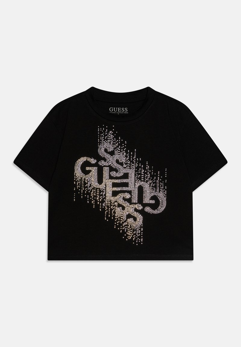 Guess JUNIOR - T-shirt imprimé - jet black a996