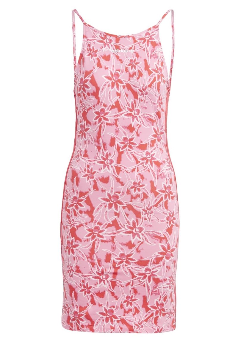 adidas pink floral dress Adidas dress pink floral sleeve girl size 2XS 5-6 new adidas original 3  stripes