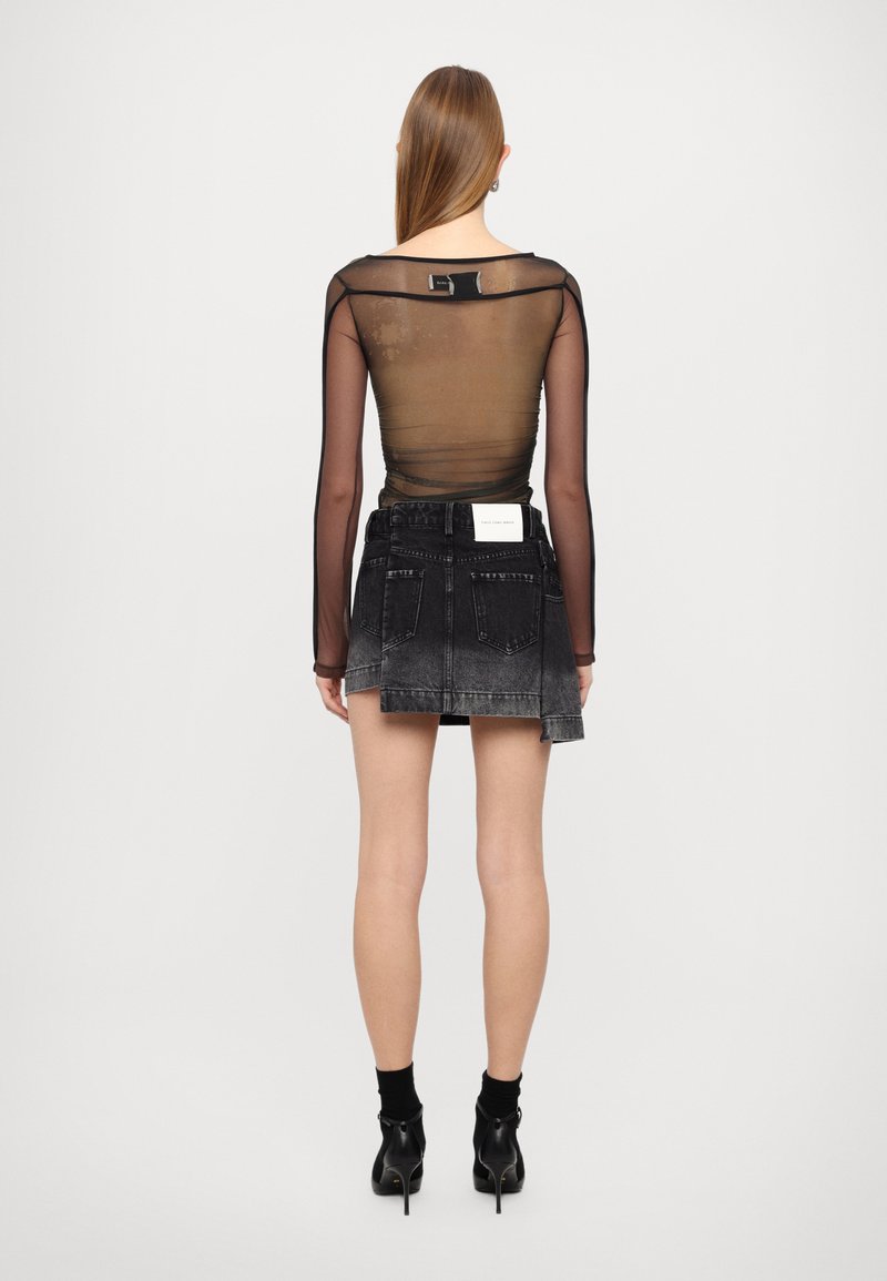 Feng Chen Wang DECONSTRUCTION FOLDING SKIRT - Denim skirt - black 