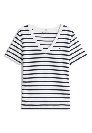 Tommy Hilfiger SLIM CODY V NECK - Pamata T-krekls - breton dark night navy