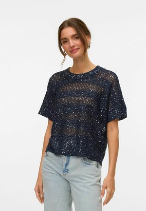 Vero Moda VMLEILANI  - Print T-shirt - navy blazer