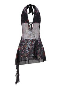 WOMENS SKULL AND FLOWERS HALTER NECK MINI - Hverdagskjole - black