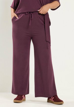 Yours Clothing, PLUS SIZE WIDE LEG TROUSERS - Pantalon classique - purple