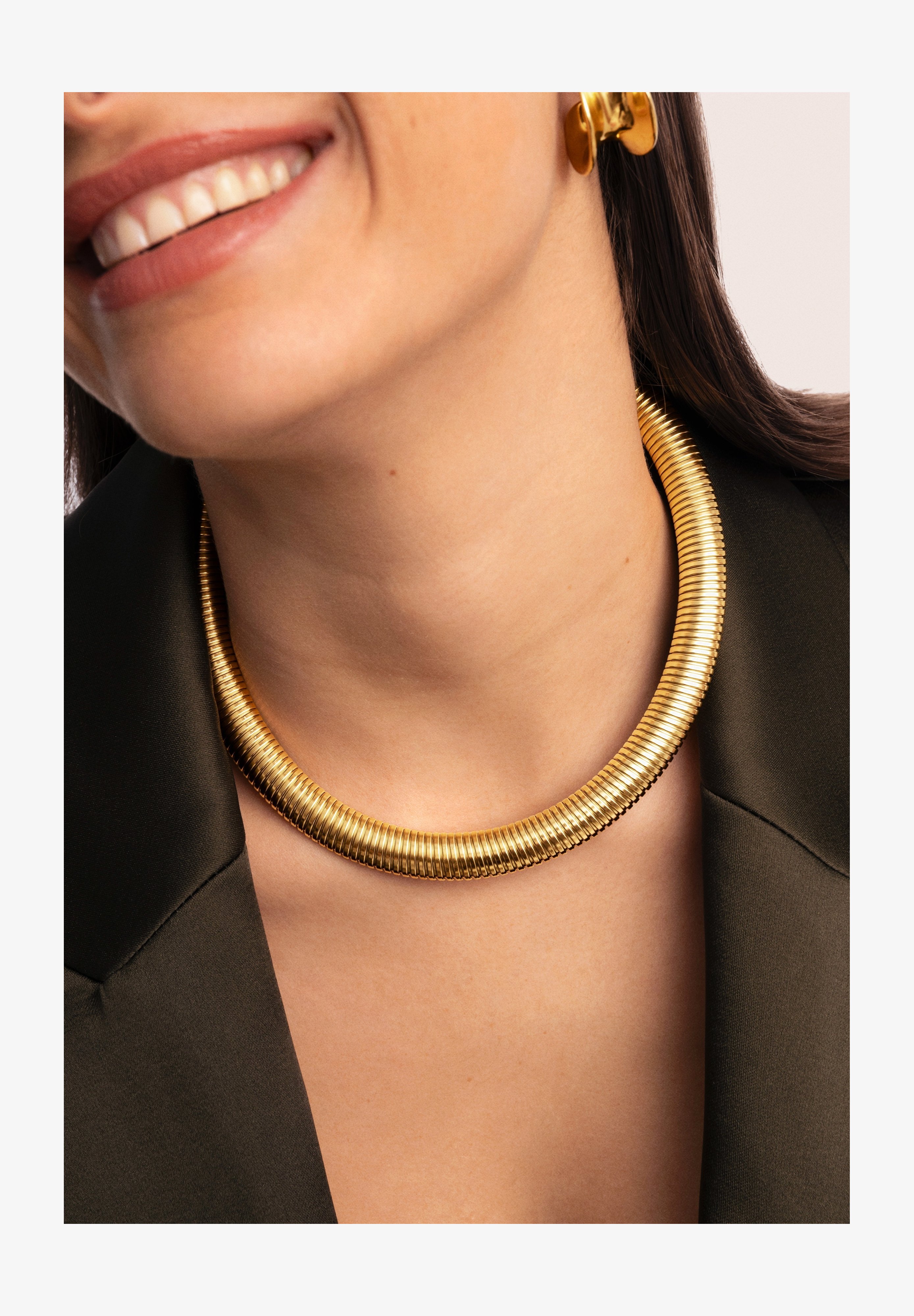 SINGULARU Collana Donna In Acciaio Placcato Oro 18Kt - Catena Regolabile 45 Cm, Impermeabile, Con Garanzia