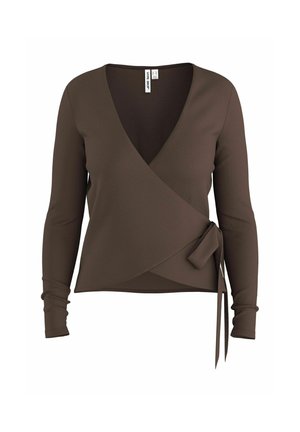 HYPEDROP, WRAP TOP HDGRY LS - T-shirt à manches longues - chocolate brown
