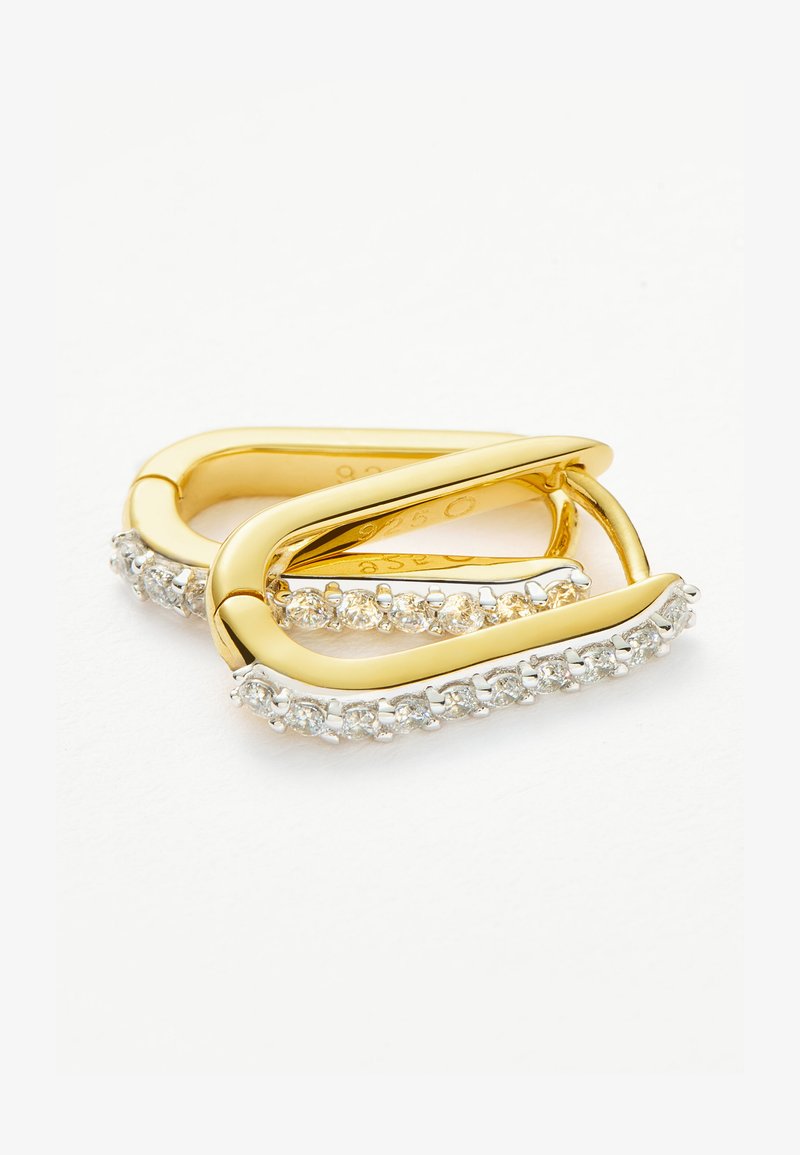 Missoma PAVE OVATE SMALL HOOP EARRINGS - Uhani - gold-coloured