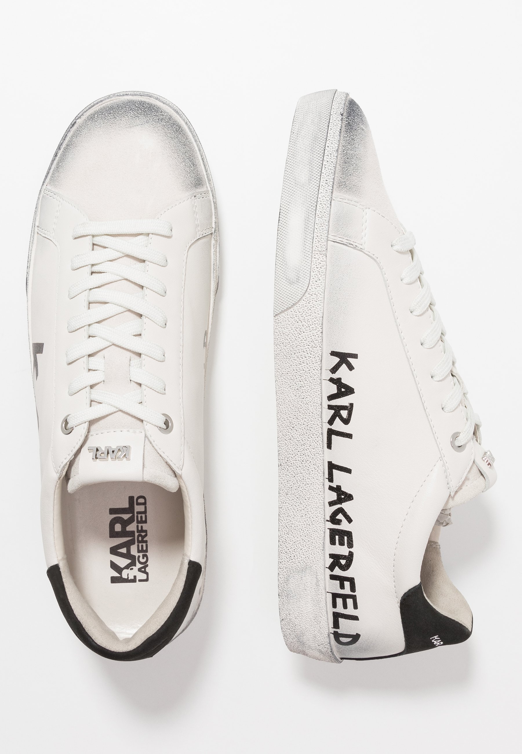 KARL LAGERFELD SKOOL BRUSH LOGO LACE Joggesko white KARL LAGERFELD KOURT MAISON LACE Joggesko white Zalando.no