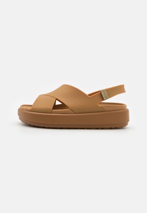 BROOKLYN LUXE CROSS STRAP - Plateausandaler - tan