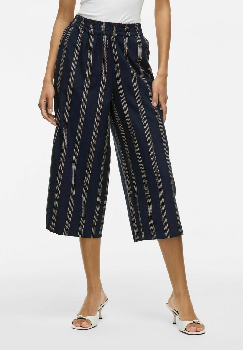 VILA CROPPED HIGH WAIST - Auduma bikses - navy blazer