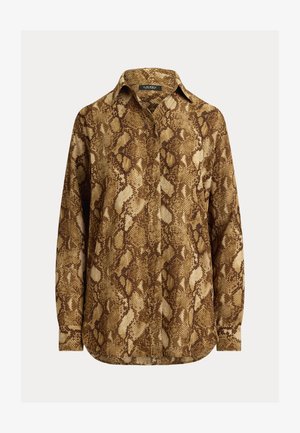 Lauren Ralph Lauren, RELAXED FIT PYTHON PRINT GEORGETTE SHIRT - Button-down blouse - tan multi