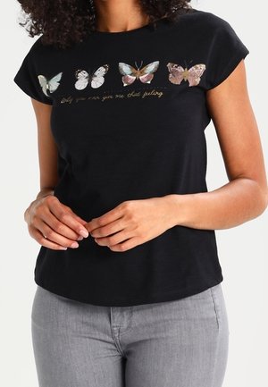 T-shirt med print - black