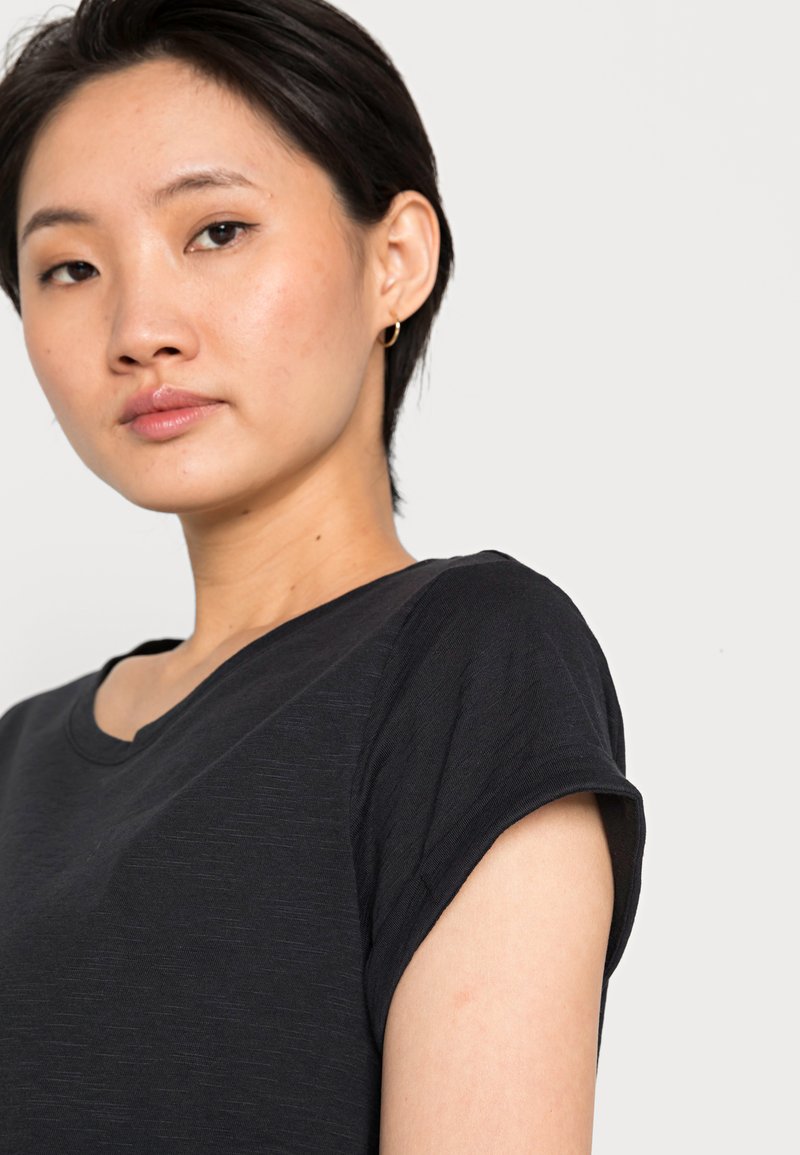 Damen T-Shirts | edc by Esprit SLUB ROUND NECK 2 PACK T-Shirt basic black/schwarz - XX60783 Damen T-Shirts | edc by Esprit SLUB ROUND NECK 2 PACK T-Shirt basic black/schwarz - XX60783