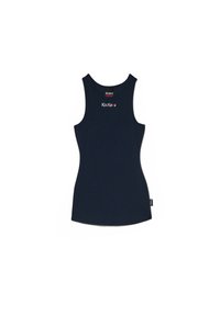 Canotta navy in tessuto a coste, con scollatura rotonda e un colorato logo "Kickers" sul davanti. Design slim fit.