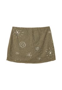 EMBROIDERED - Minikjol - khaki