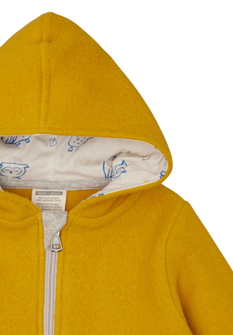 loud proud WOLLFLEECE-JACKE MIT KAPUZE Fleece jacket curry