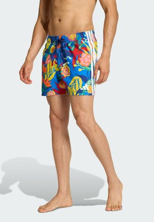 adidas Sportswear, ADIDAS SPORTSWEAR MEXICANA FLORALS 3 STRIPES SWIM SHORTS 5 INCH - Shorts da mare - glow blue   white