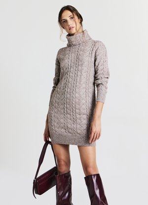 Calliope Abito in maglia - fango chiaro melange